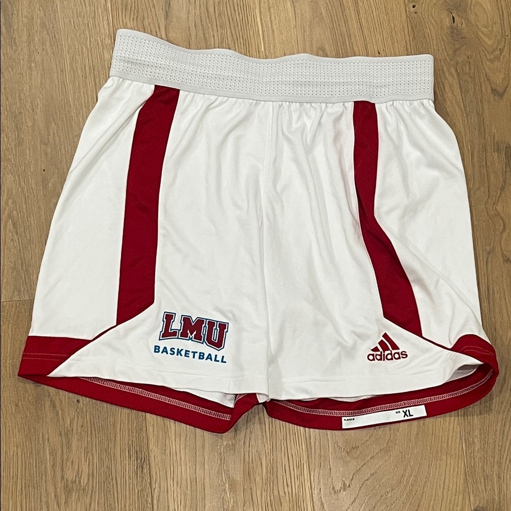 LMU LOYOLA MARYMOUNT Basketball Adidas Shorts XL white red NCAA TEAM ISSUE